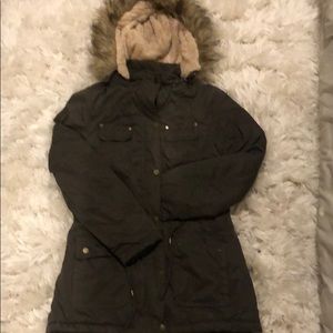 Girls Army Green Winter Coat
